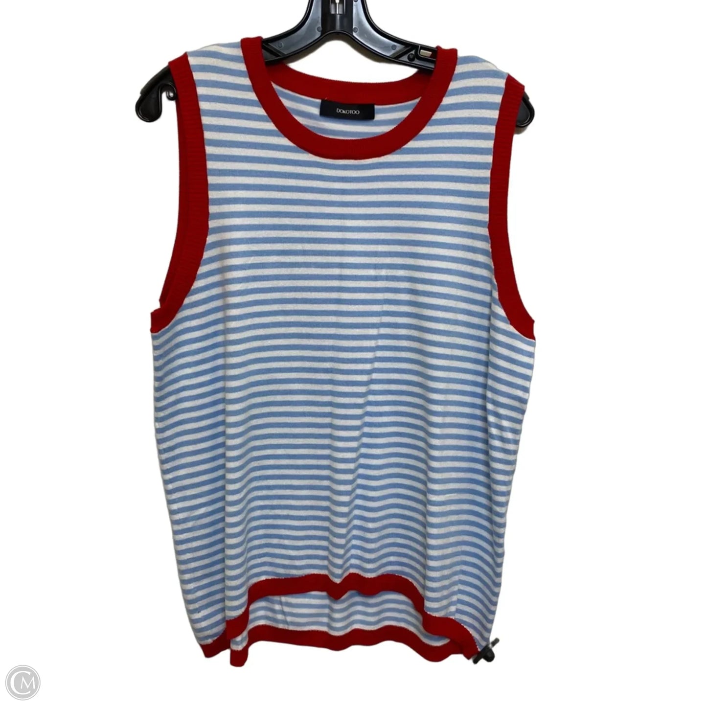 Top Sleeveless By Dokotoo In Blue & Red & White, Size: Xl