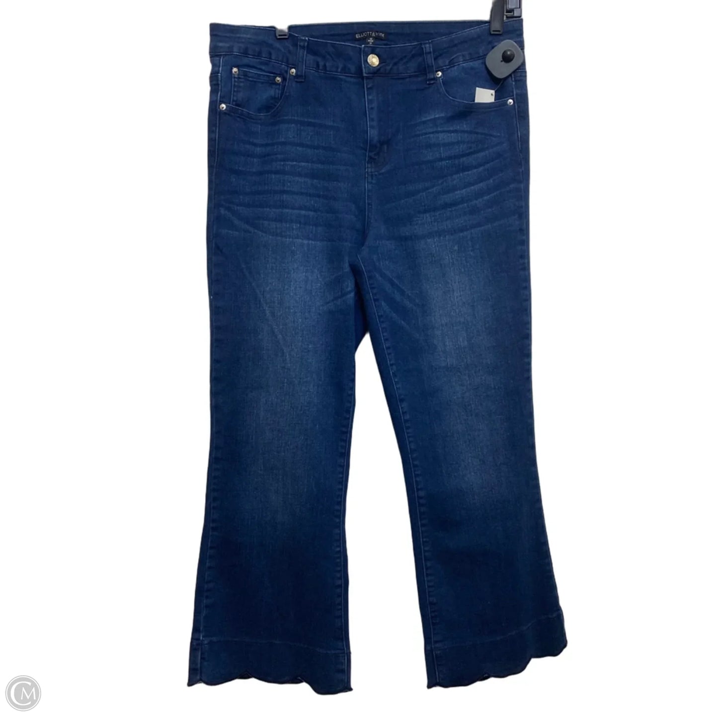 Jeans Cropped By Elliot & Vine In Blue Denim, Size: 12