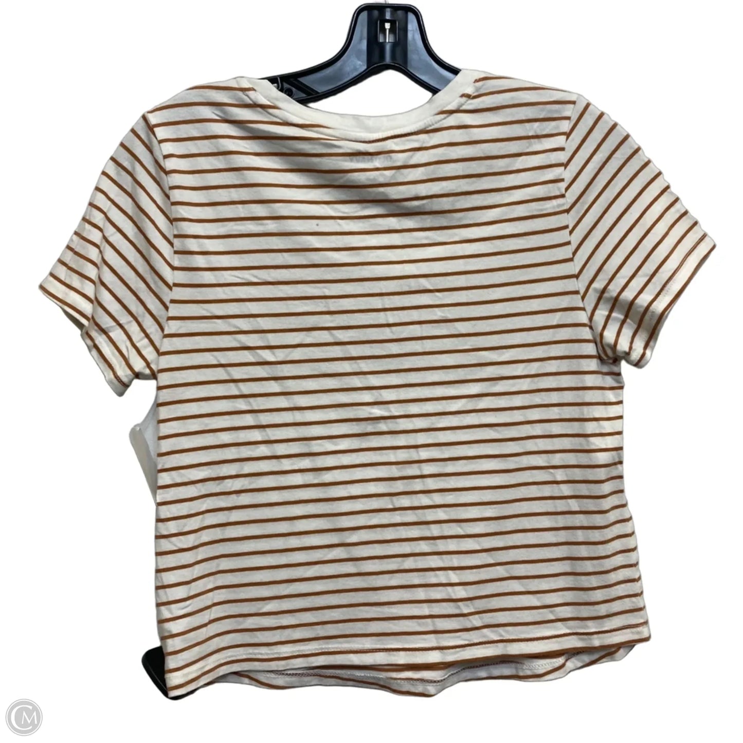 Top Short Sleeve Basic By Old Navy In Brown & White, Size: M