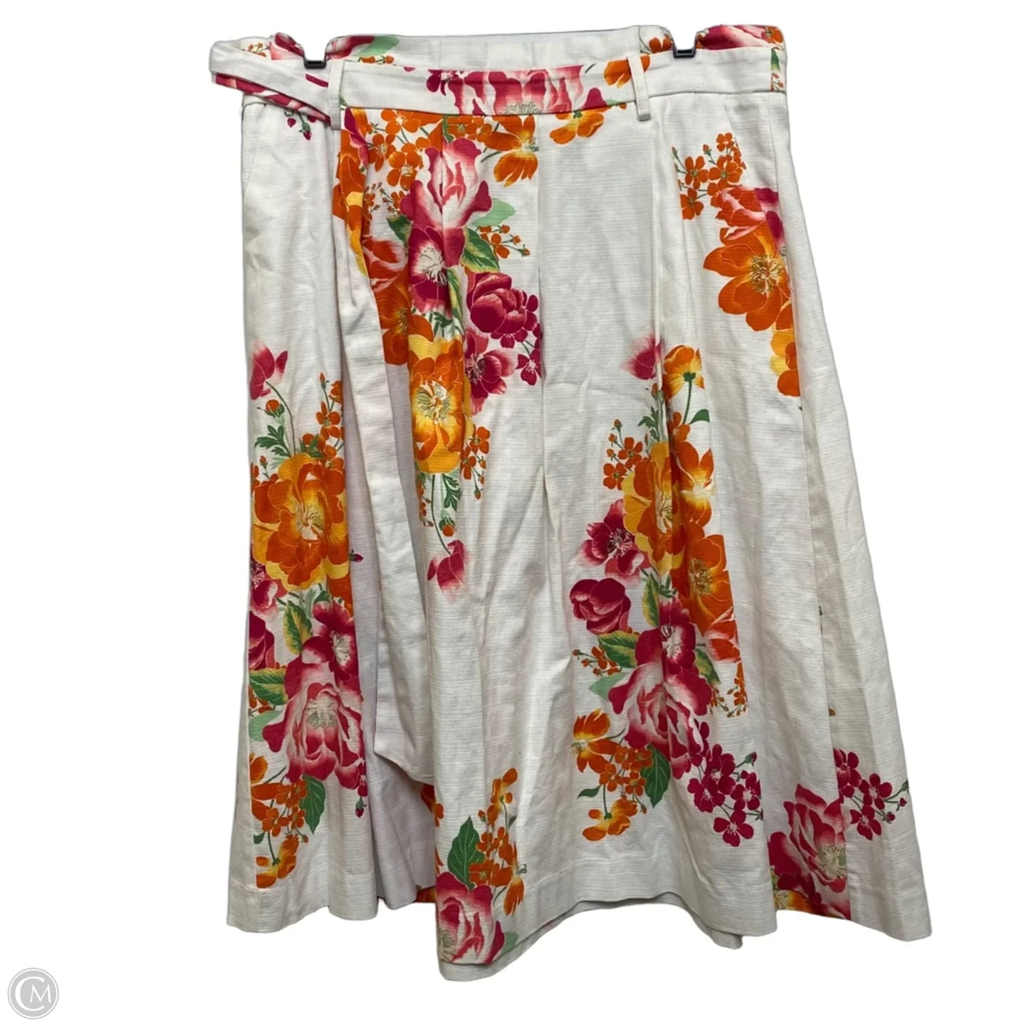 Skirt Midi By Eva Mendes In Orange & White, Size: L