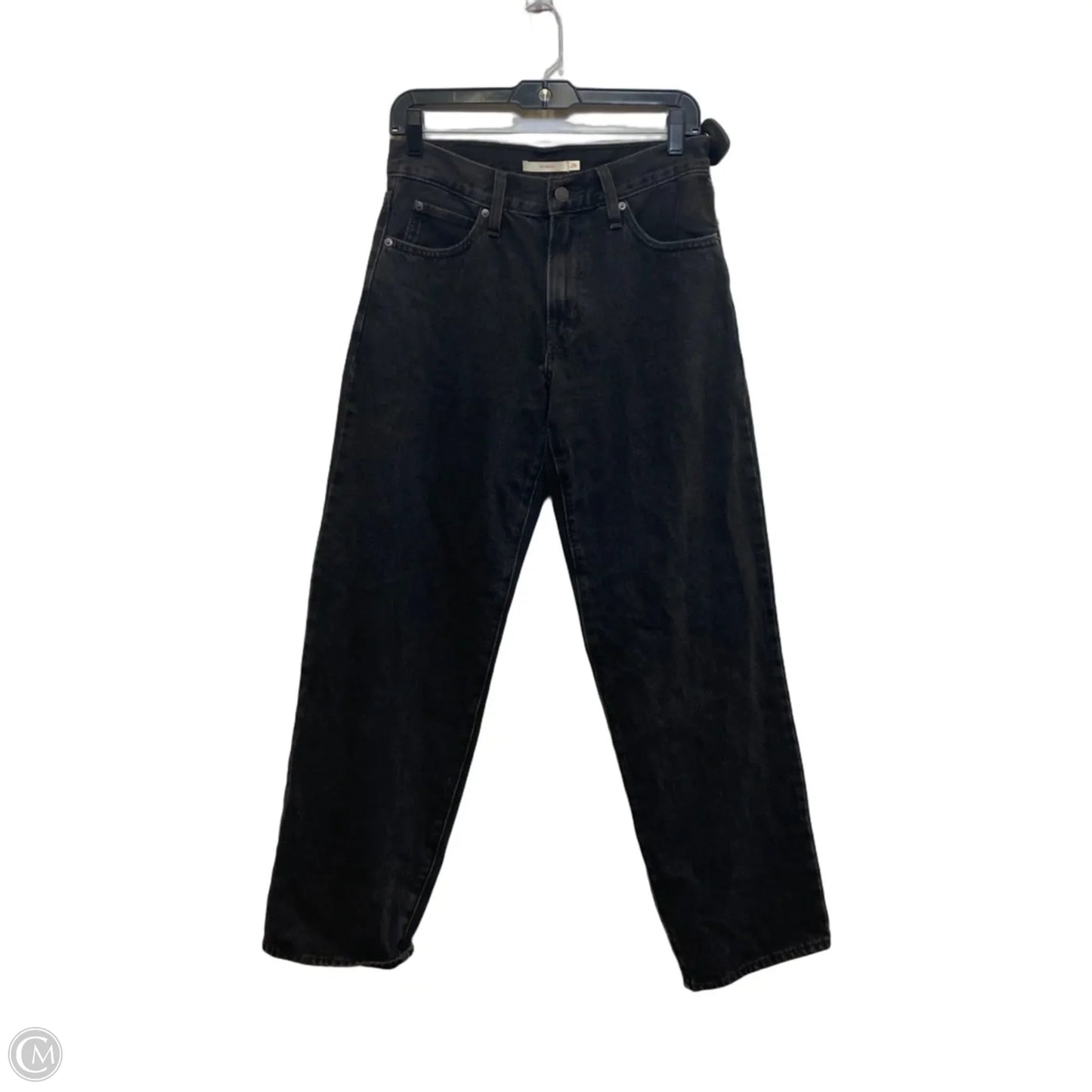 Jeans Straight By Levis In Black Denim, Size: 2