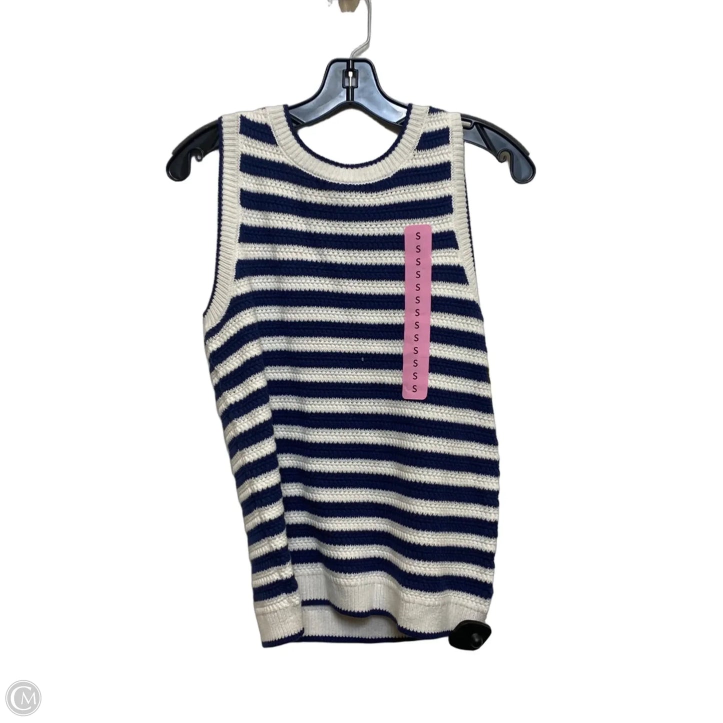 Top Sleeveless By Nine West Apparel In Blue & White, Size: S