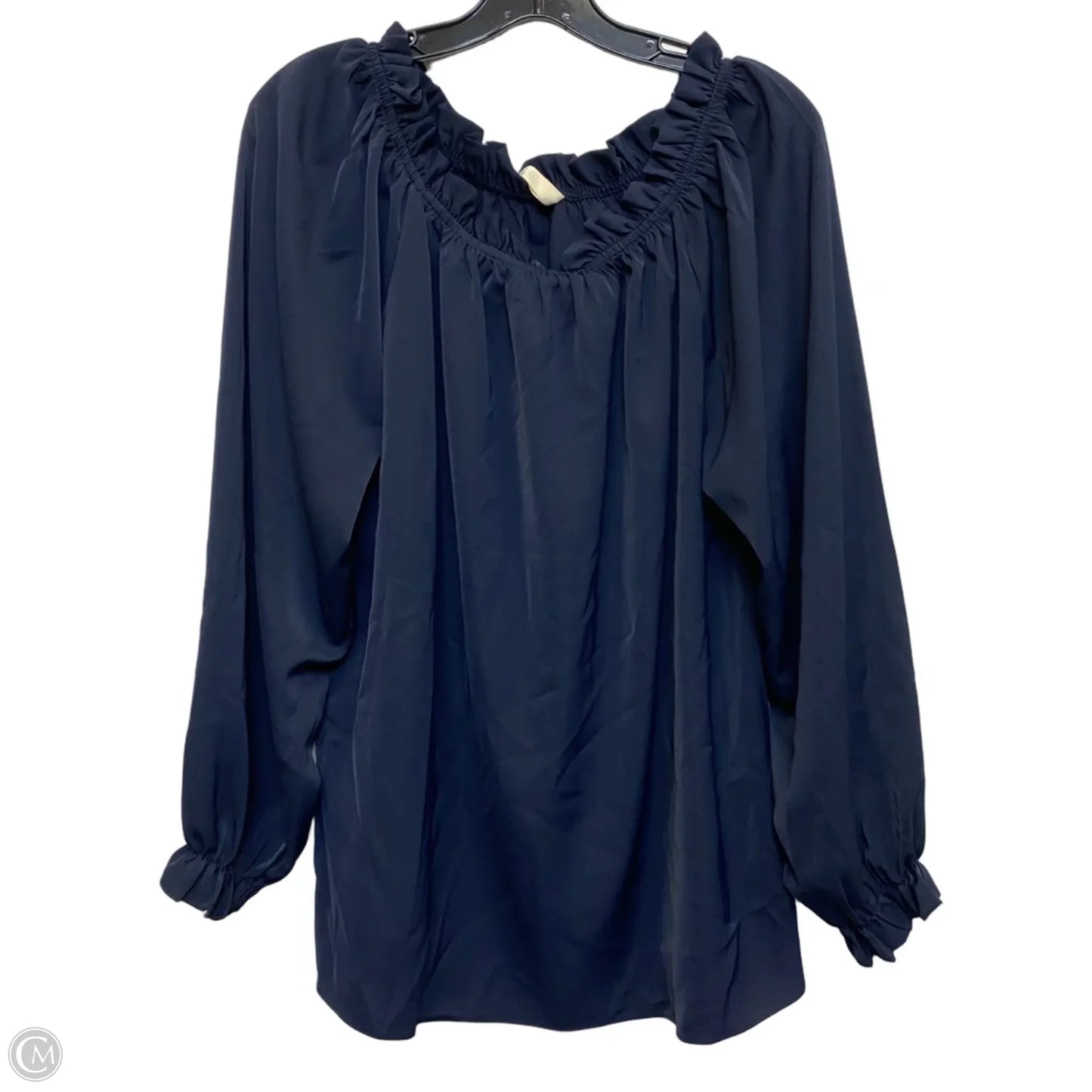 Blouse Long Sleeve By Cmf In Navy, Size: Xl