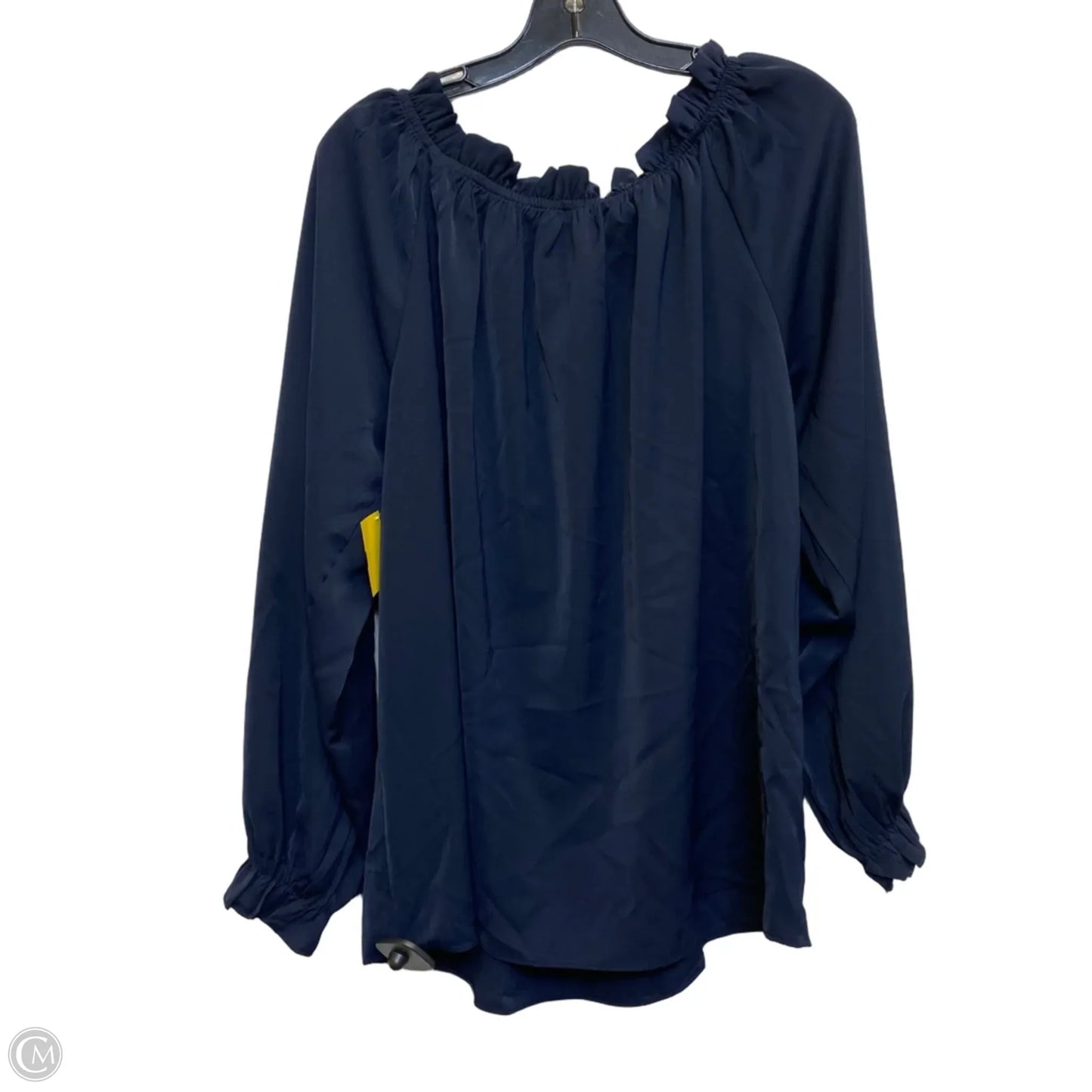 Blouse Long Sleeve By Cmf In Navy, Size: Xl
