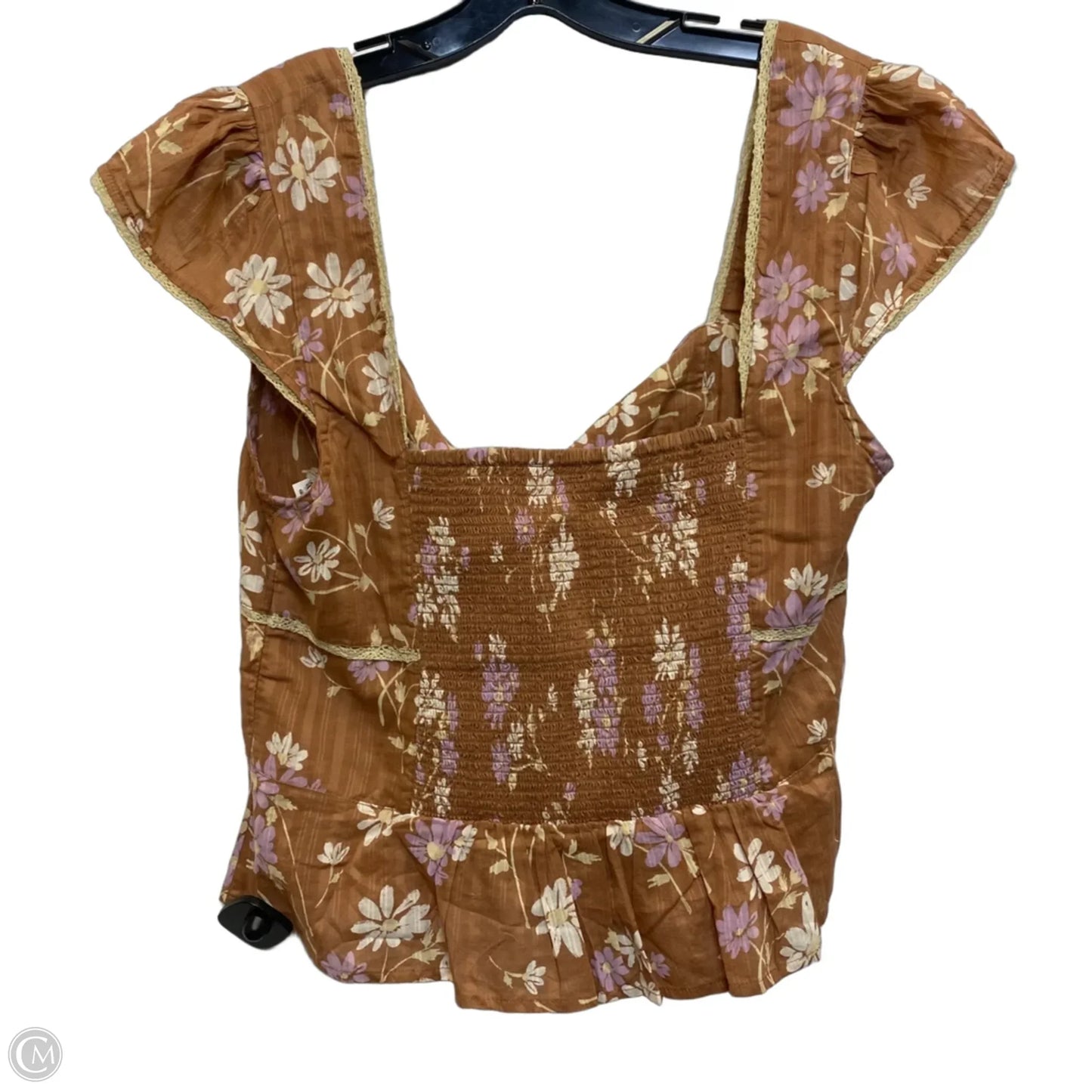 Top Short Sleeve By Free People In Brown, Size: Xl