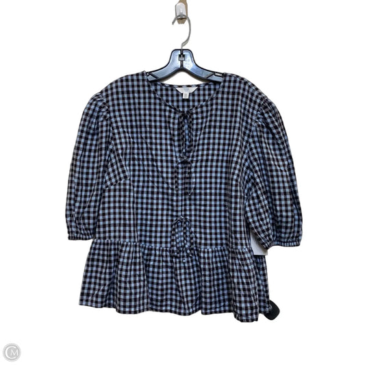 Top Short Sleeve By Time And Tru In Blue & Brown, Size: Xxl