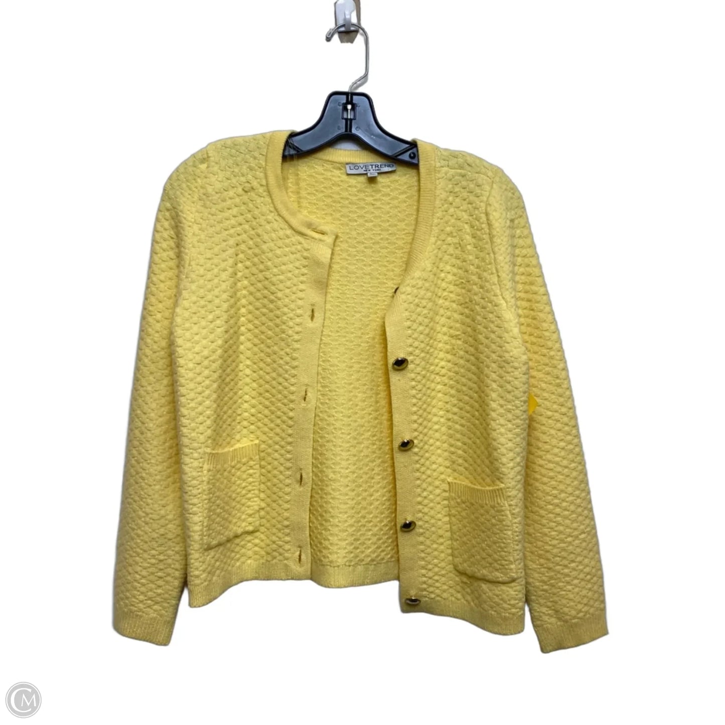 Sweater Cardigan By Love Trend In Yellow, Size: Sp