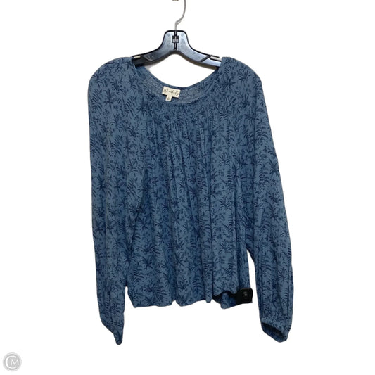 Top Long Sleeve By Wonderly In Blue, Size: L