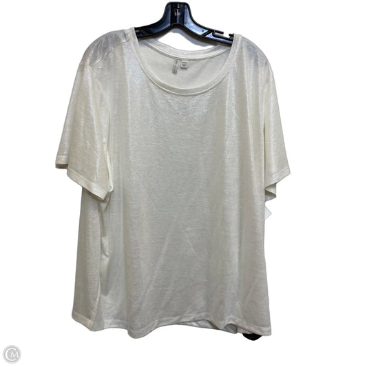 Top Short Sleeve By Cato In Cream, Size: 4x