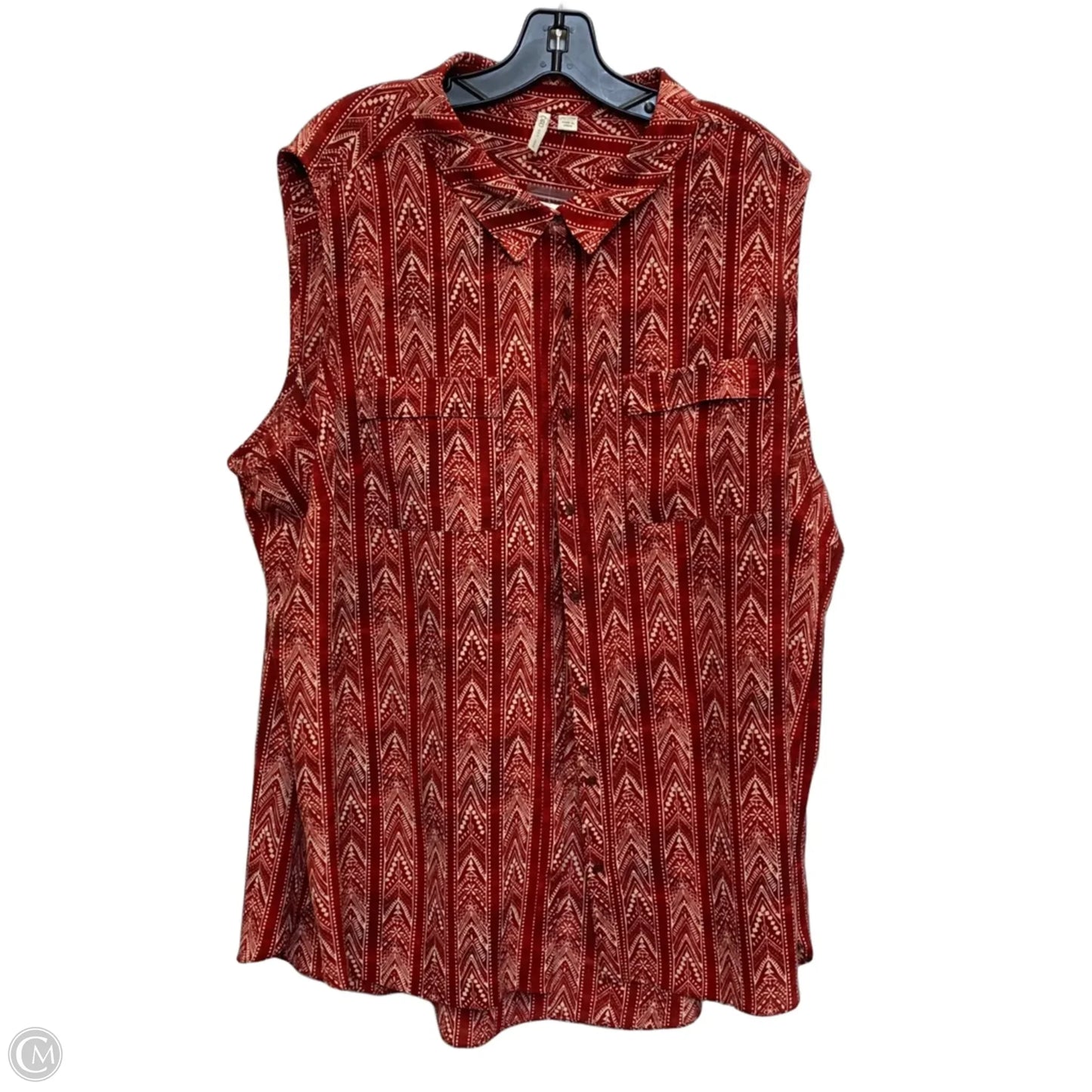 Top Sleeveless By Cato In Red, Size: 4x