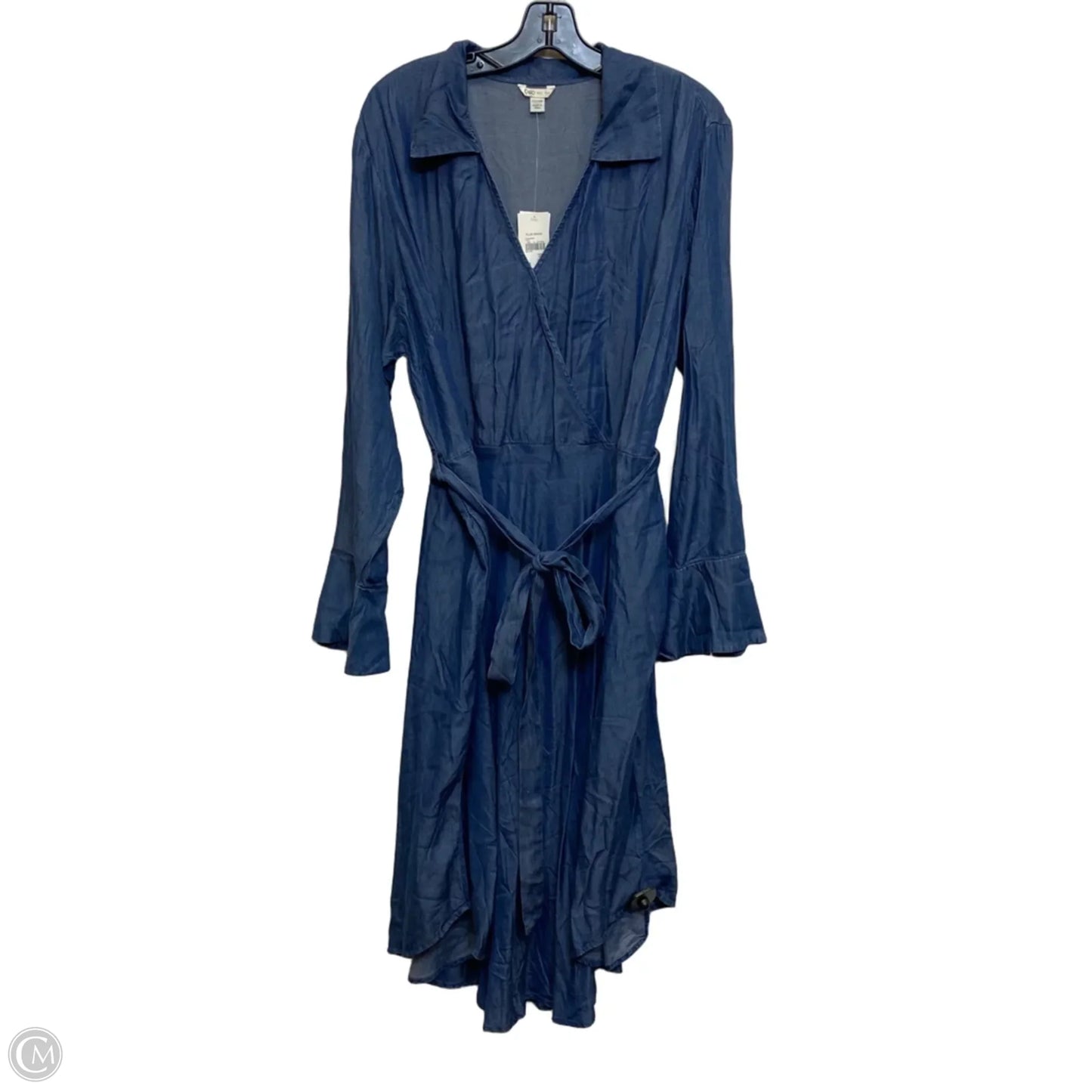 Dress Casual Midi By Cato In Blue Denim, Size: 3x