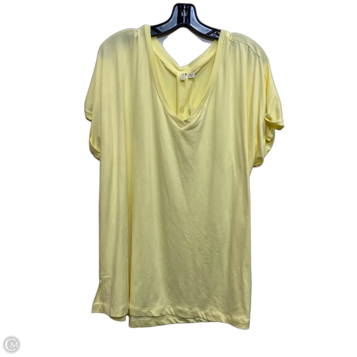 Top Short Sleeve By Cato In Yellow, Size: 4x