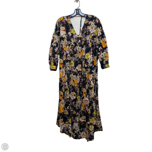 Dress Casual Maxi By Who What Wear In Black & Orange, Size: S