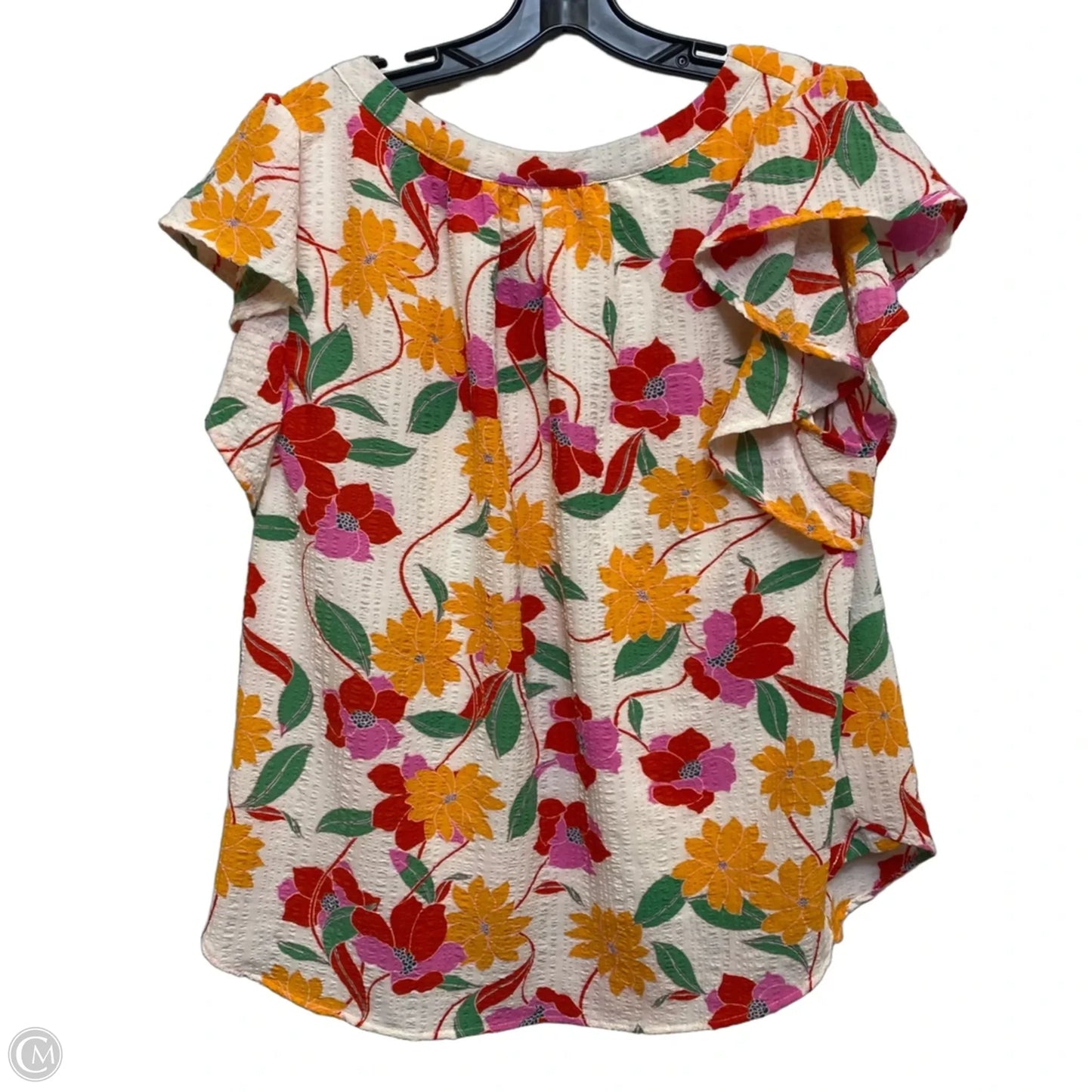 Top Short Sleeve By Draper James In Orange & Pink, Size: Xl