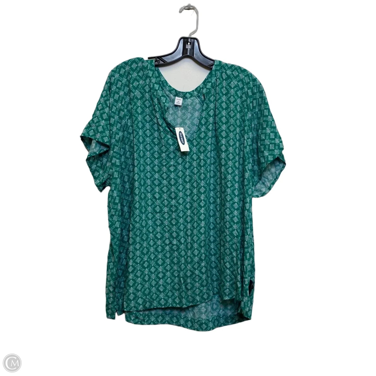 Top Short Sleeve By Old Navy In Green & White, Size: Xxl