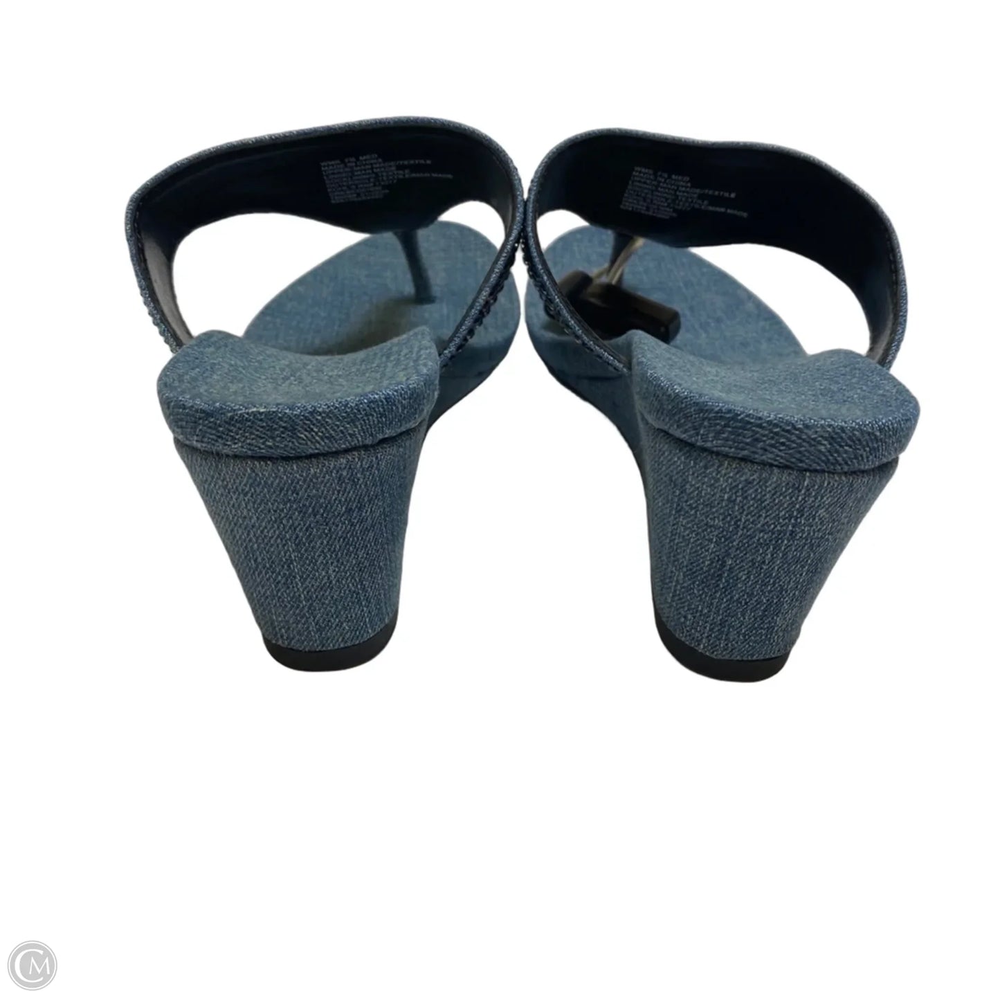 Sandals Heels Wedge By Simply Vera In Blue, Size: 7.5