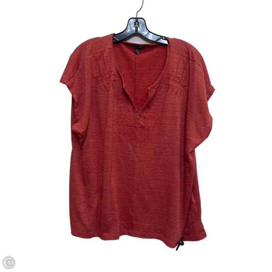 Top Short Sleeve By Cable And Gauge In Red, Size: 1x