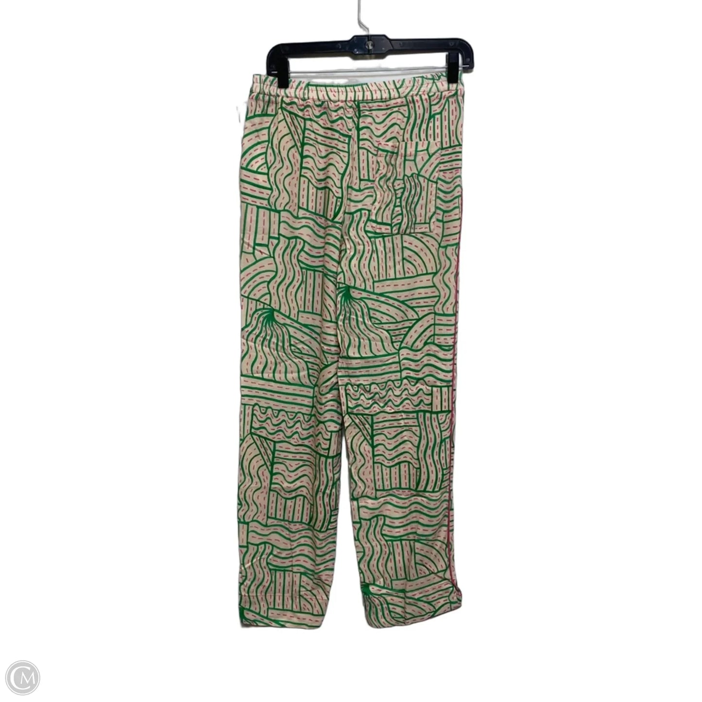 Pants Linen By Zara In Cream & Pink, Size: M
