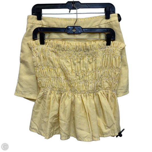 Shorts Set By Cmf In White & Yellow, Size: Xl