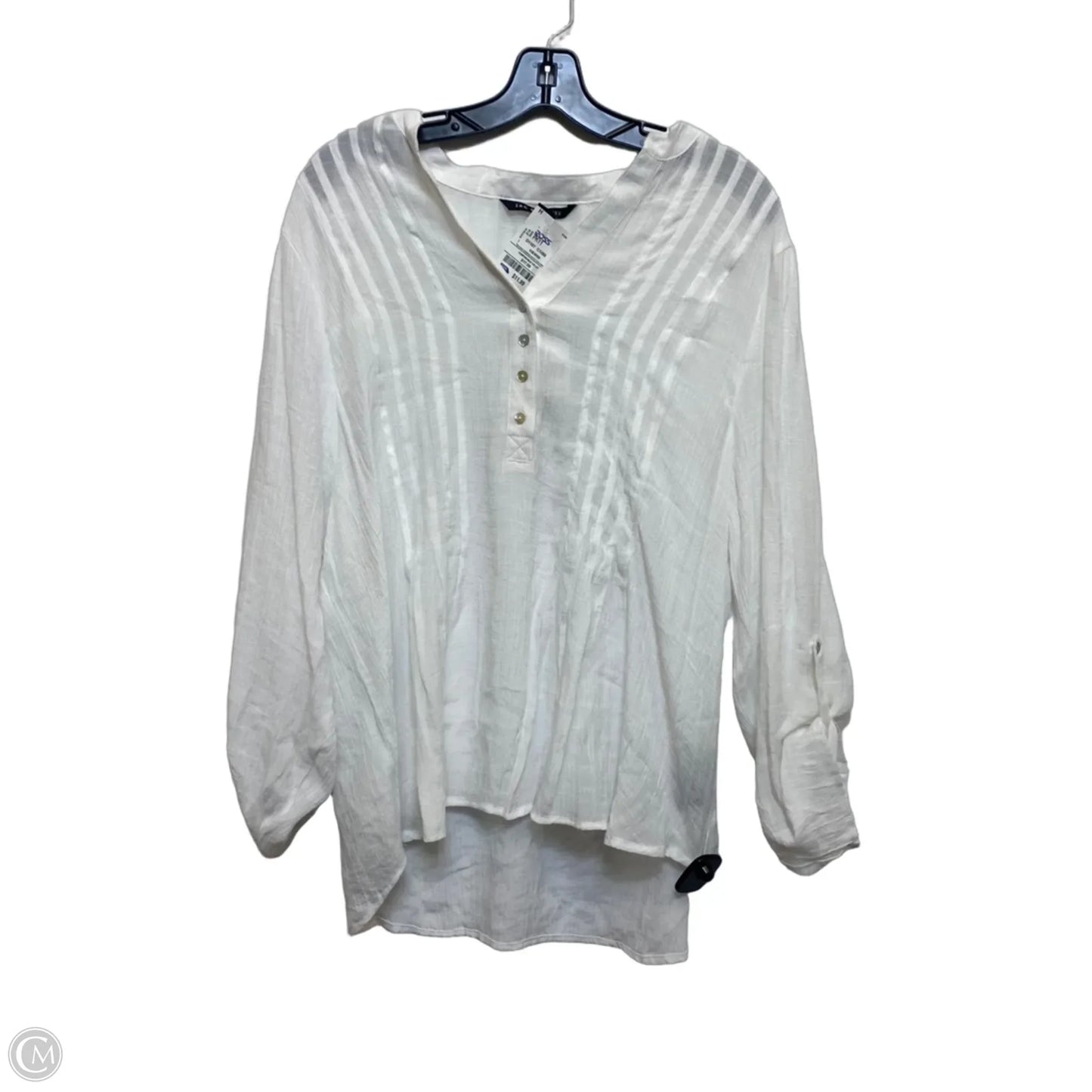Top 3/4 Sleeve By Zac And Rachel In White, Size: Xl