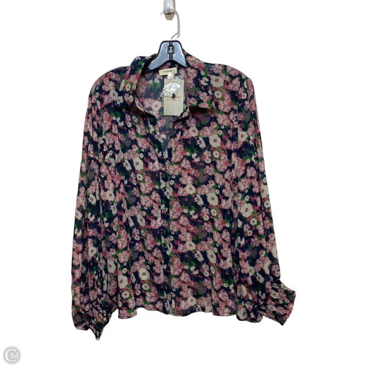 Top Long Sleeve By Ee Some In Blue & Green, Size: L
