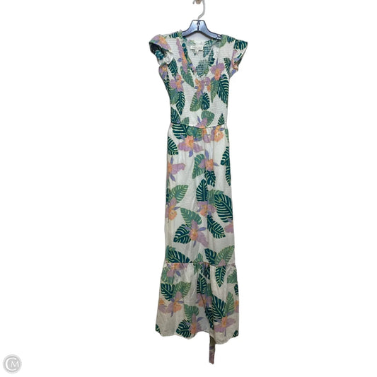 Dress Casual Maxi By She + Sky In Green & White, Size: L