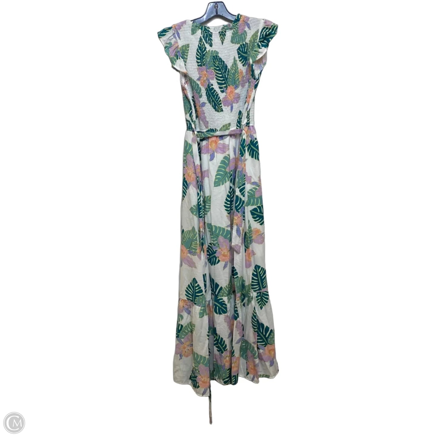 Dress Casual Maxi By She + Sky In Green & White, Size: L