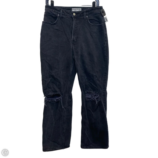 Jeans Straight By Abercrombie And Fitch In Black Denim, Size: 8