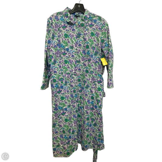 Dress Casual Maxi By Talbots In Green & Purple, Size: Lp