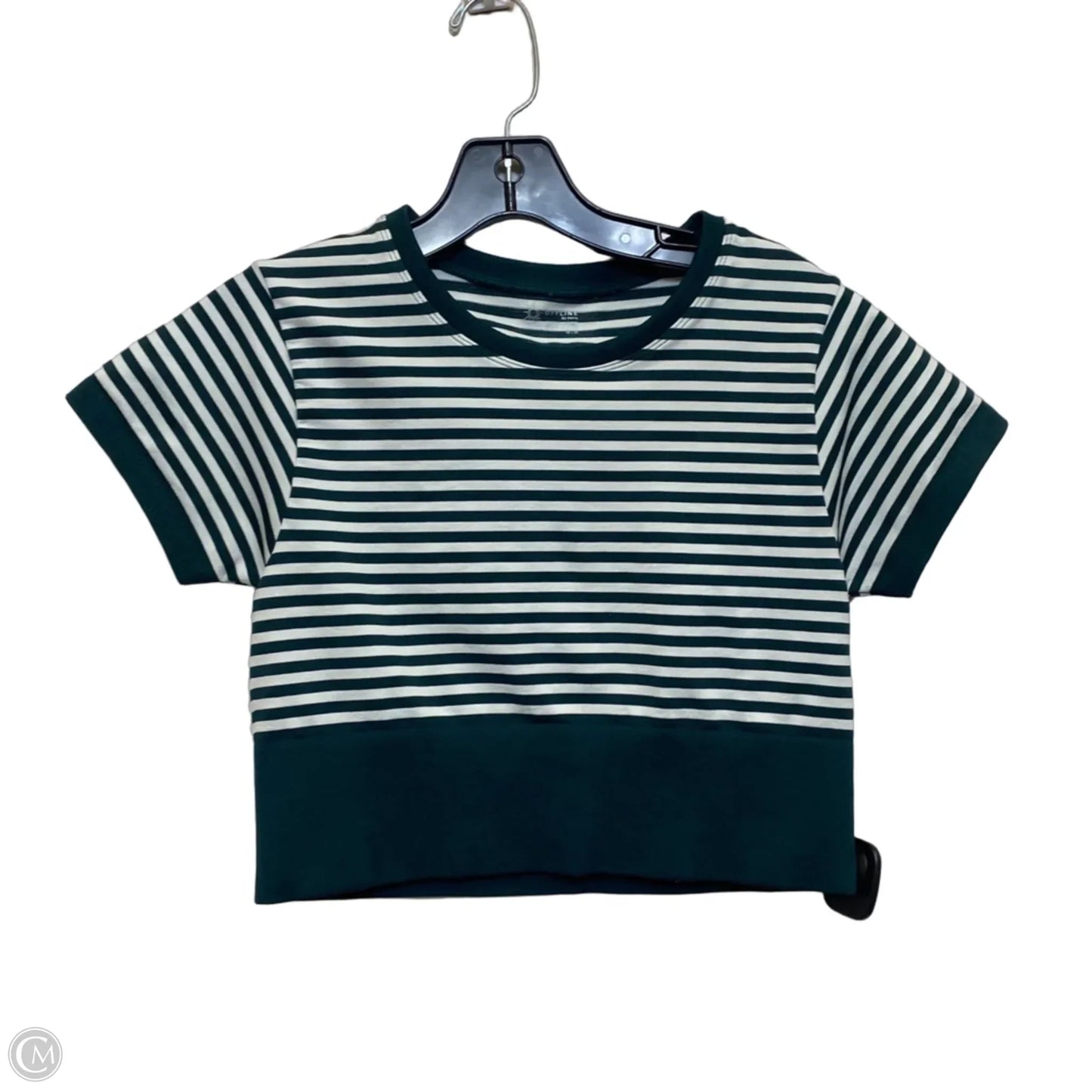 Top Short Sleeve By Offline In Green & White, Size: M