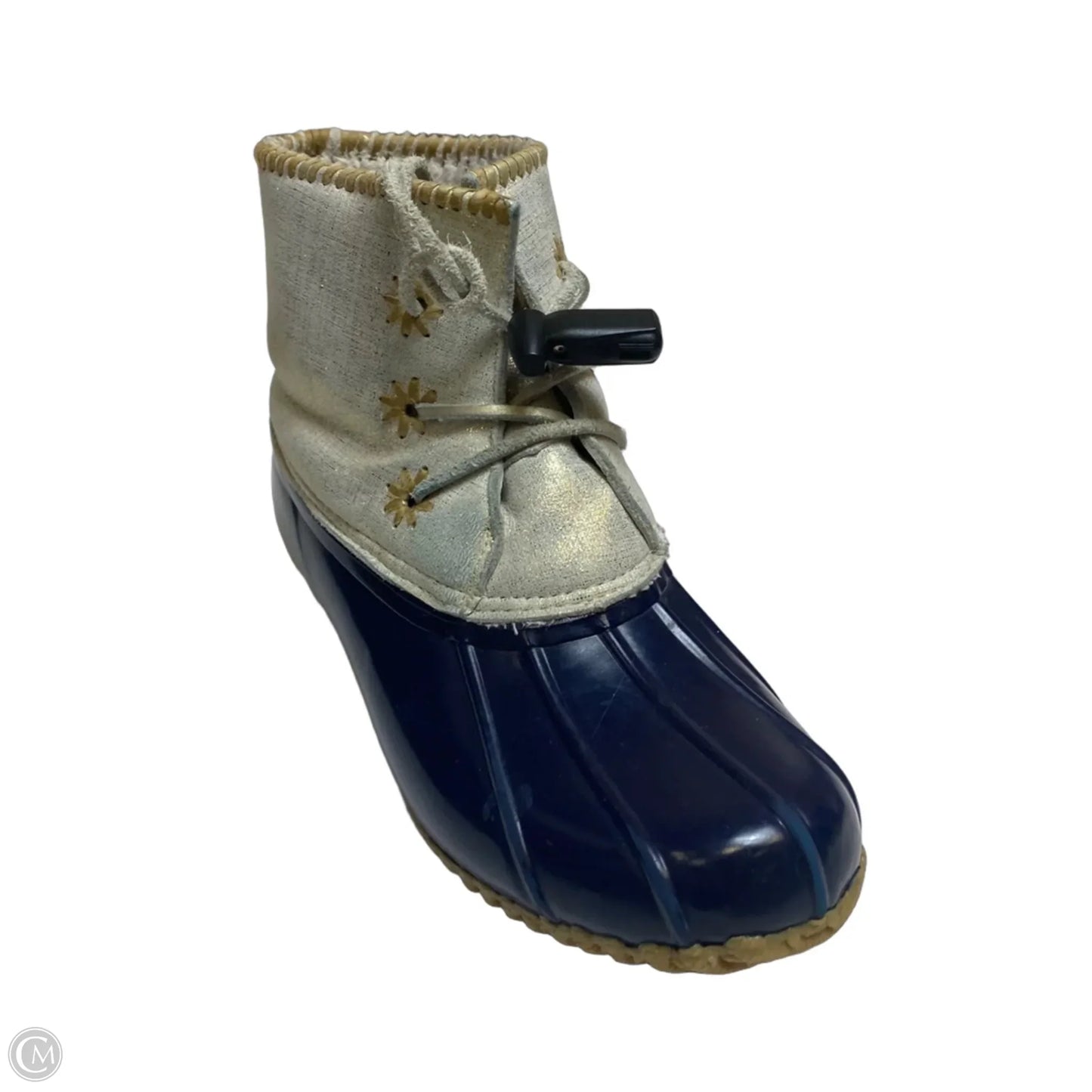 Boots Ankle Flats Designer By Jack Rogers In Blue & Grey, Size: 10