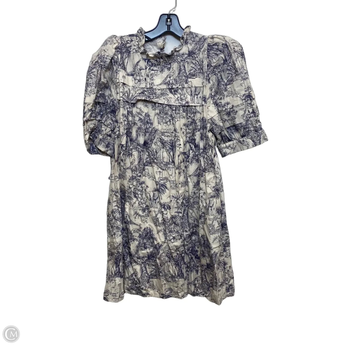 Dress Casual Short By Entro In Blue & Cream, Size: S