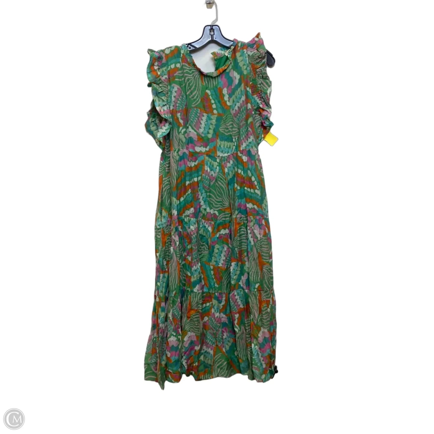 Dress Casual Maxi By Jodifl In Green & Orange, Size: S