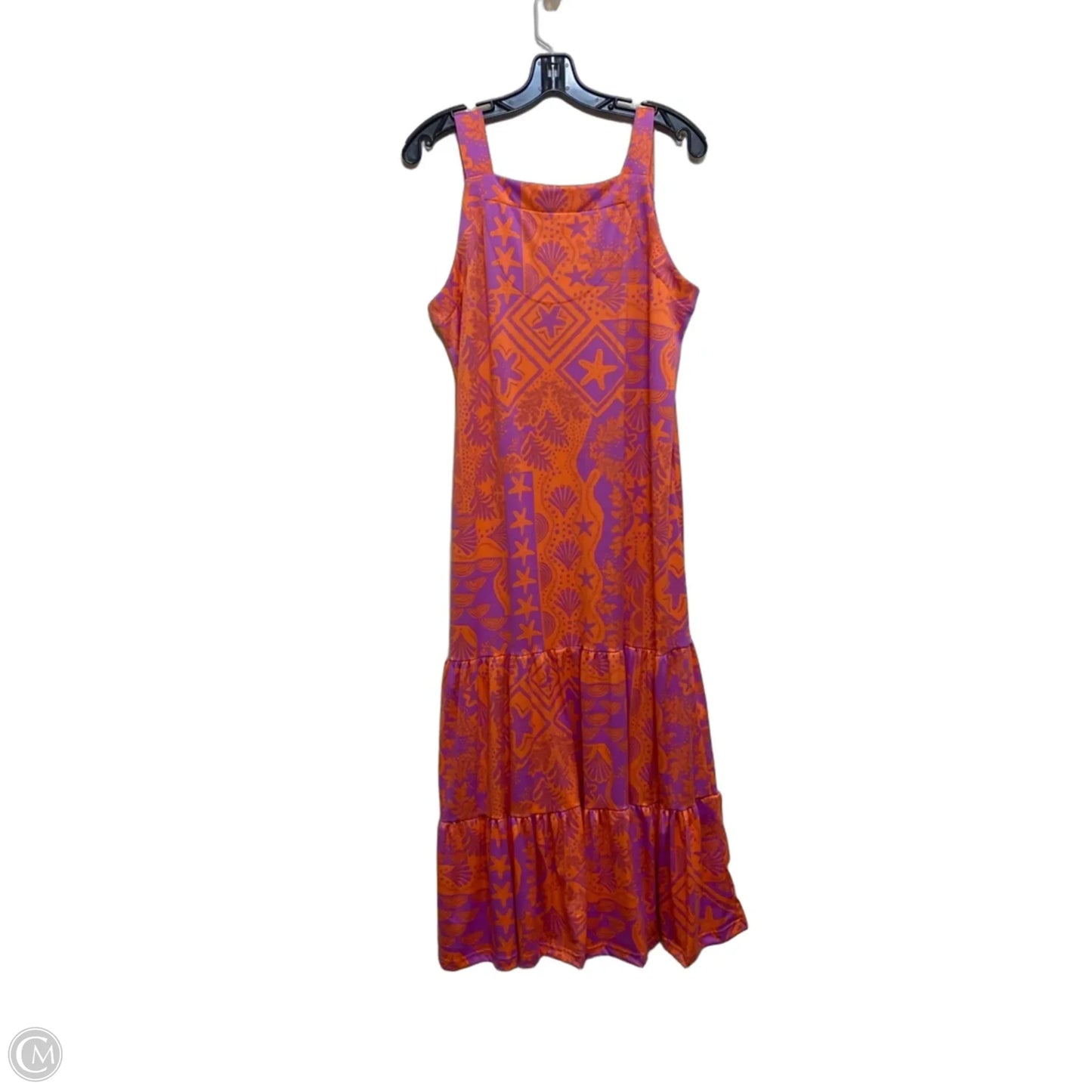 Dress Casual Maxi By Cuddl Duds In Orange & Purple, Size: M