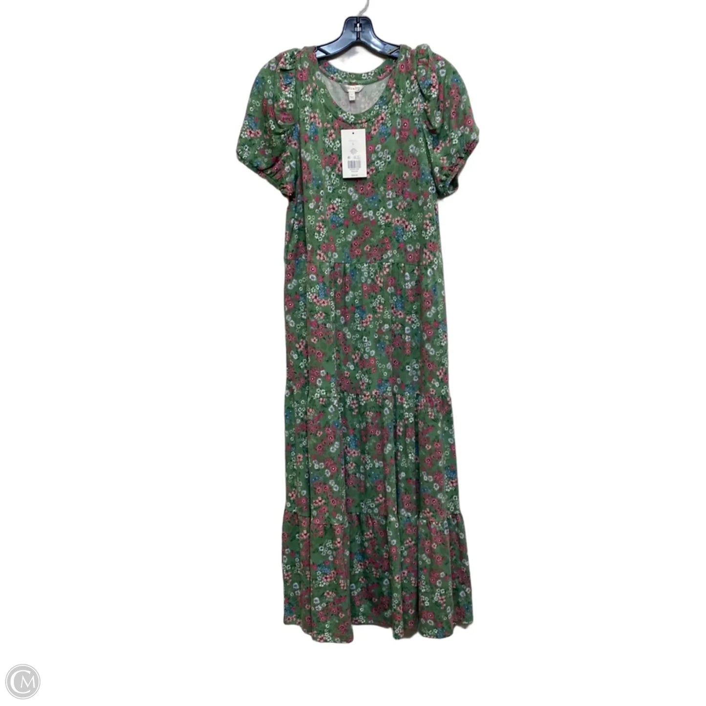 Dress Casual Maxi By Crown And Ivy In Green & Pink, Size: L