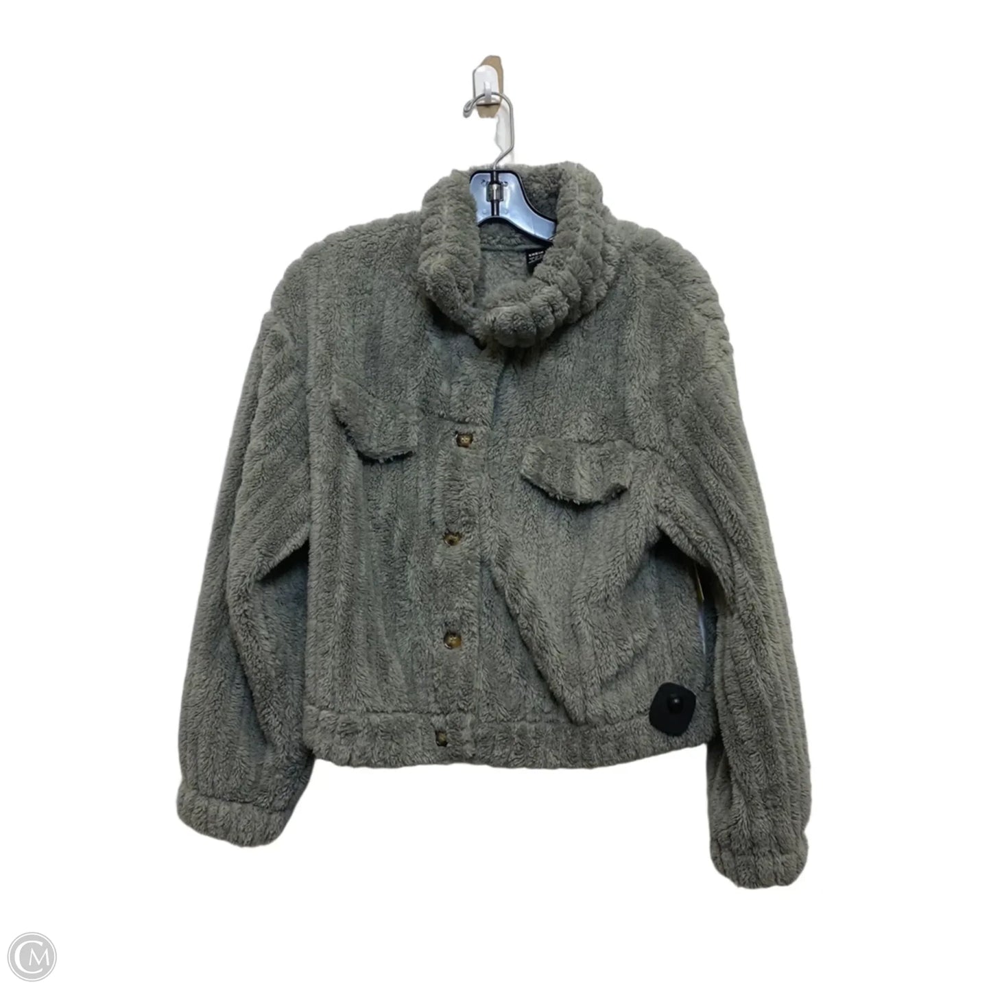 Jacket Fleece By Shein In Grey, Size: S
