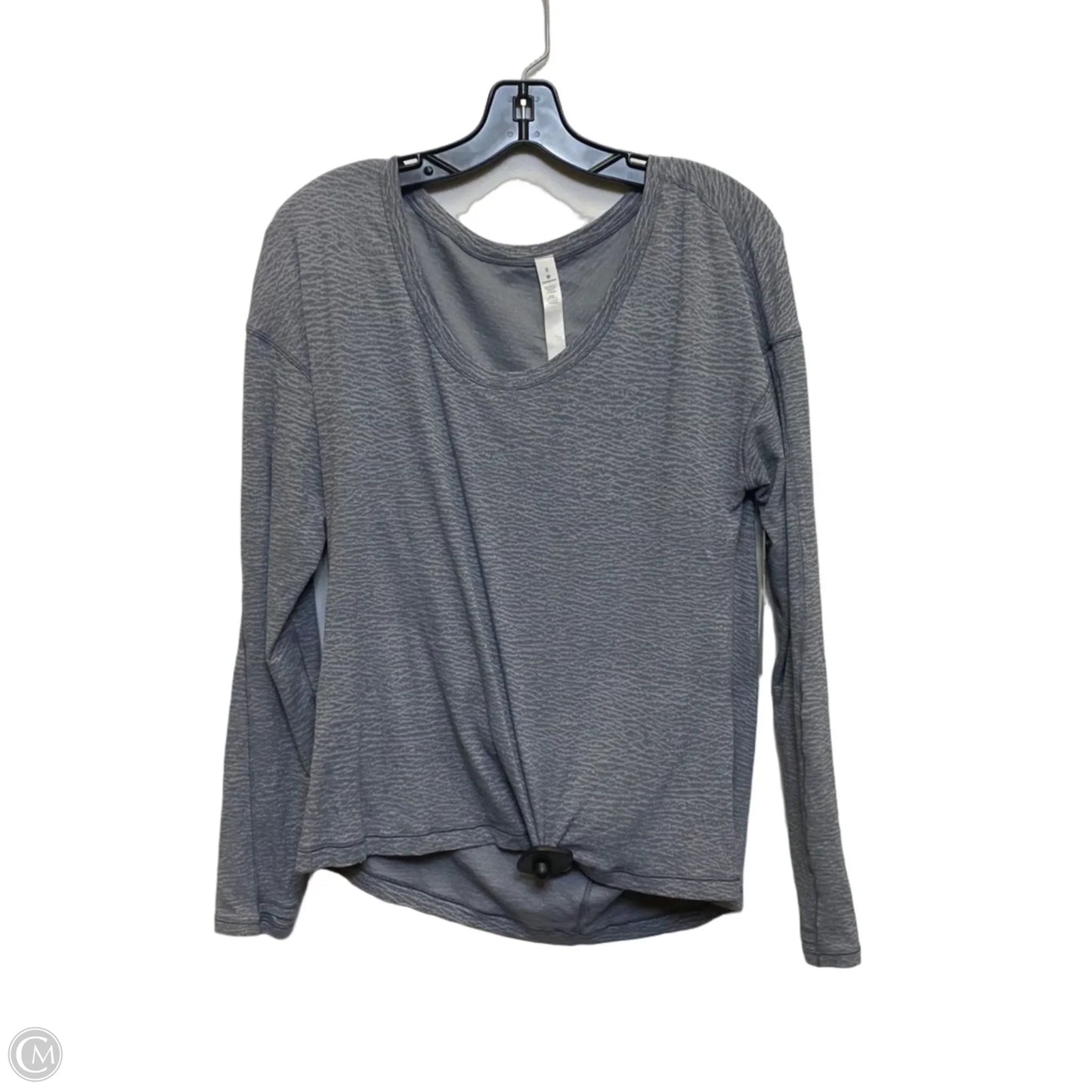 Athletic Top Long Sleeve Crewneck Designer By Lululemon In Grey, Size: M