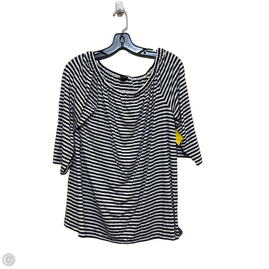 Top 3/4 Sleeve By J. Jill In Blue & White, Size: M