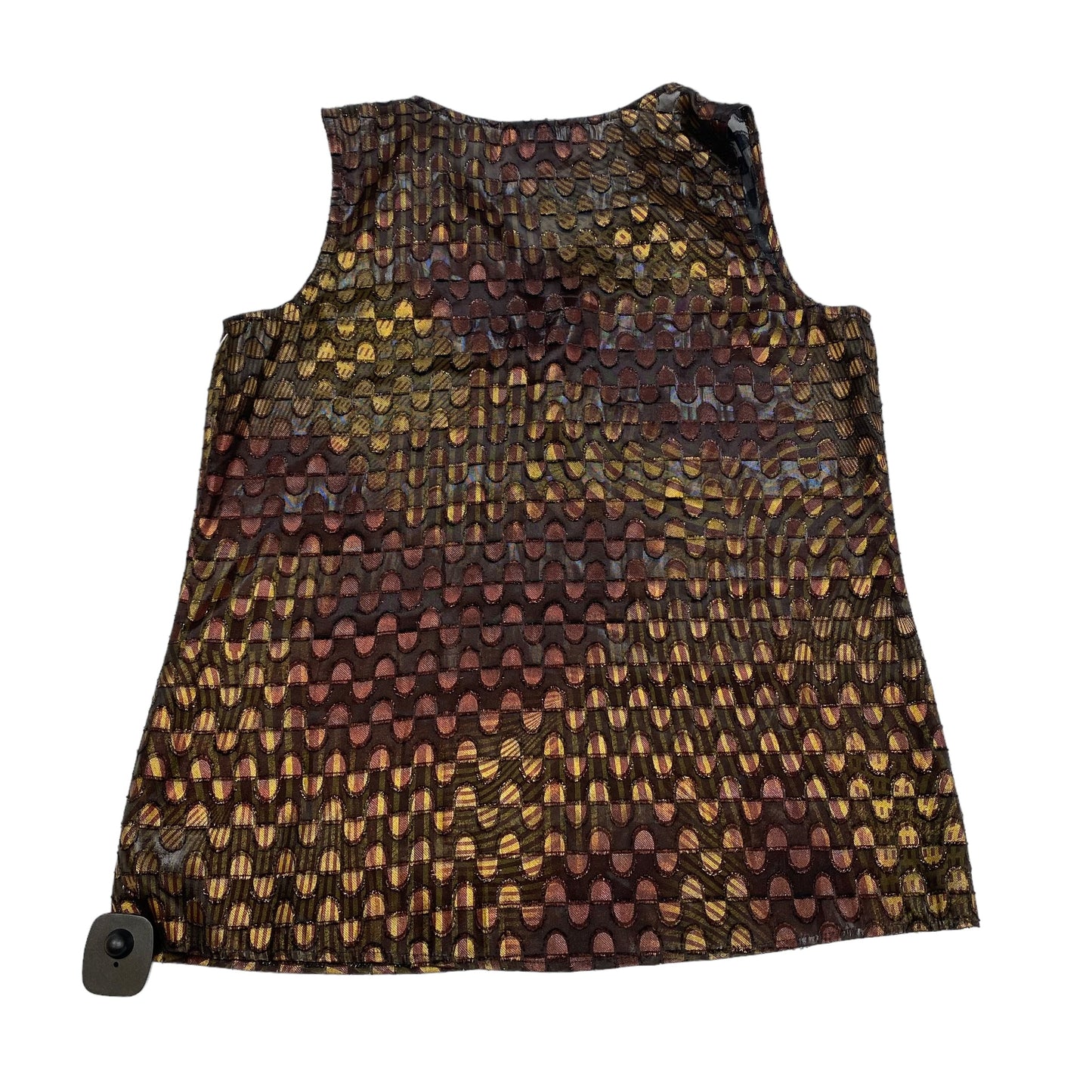 Brown & Gold Top Sleeveless Worthington, Size M