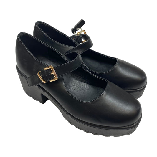 Black Shoes Heels Block Koi Footwear, Size 10