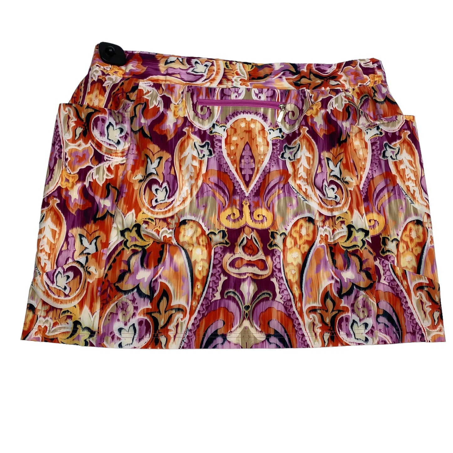 Athletic Skort By Chicos In Purple & Yellow, Size: 2x