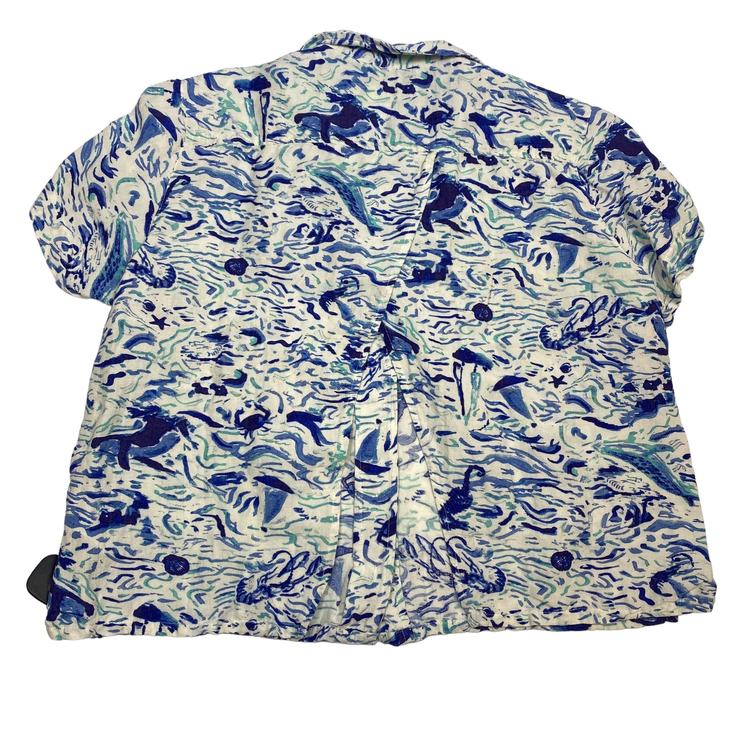 Top Short Sleeve By Maeve In Blue & White, Size: M