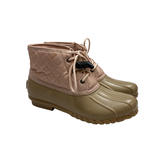 Boots Rain By St Johns Bay In Brown & Pink, Size: 8