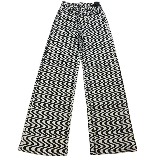 Jeans Wide Leg By H&m In Black & White, Size: 2