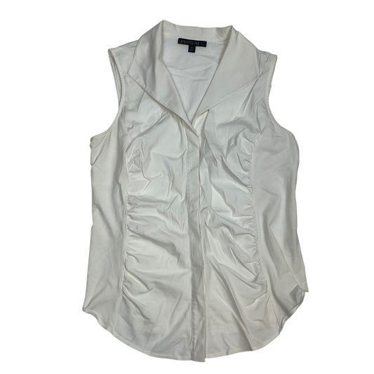 Top Sleeveless Designer By Lafayette 148 In White, Size: L