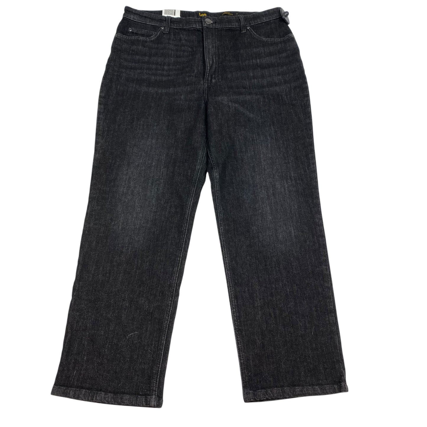 Jeans Straight By Lee In Black Denim, Size: 18