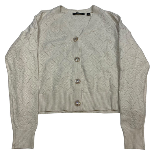 Sweater Cardigan By Cyrus Knits In Cream, Size: M