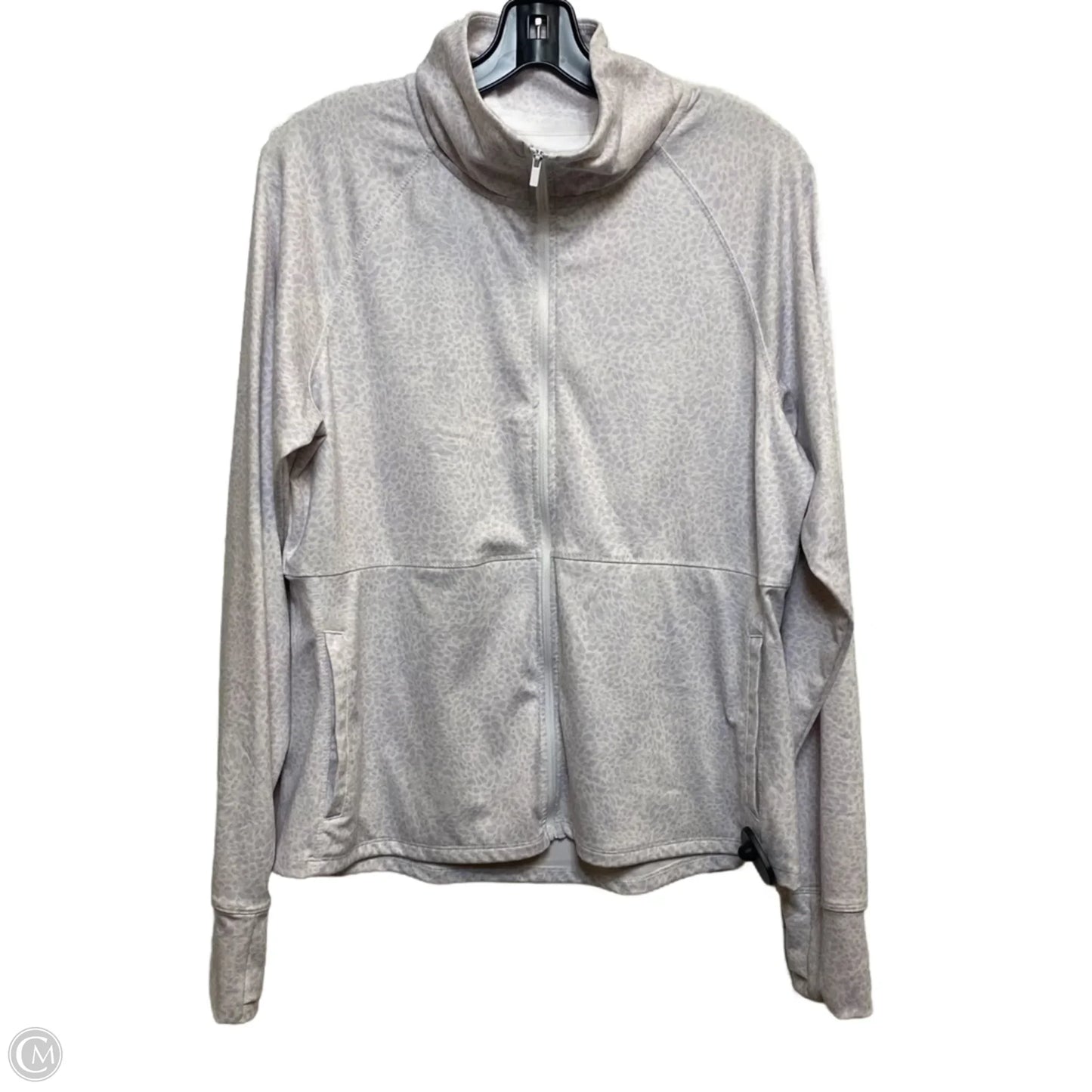 Athletic Top Long Sleeve Collar By Jockey In Purple & White, Size: L