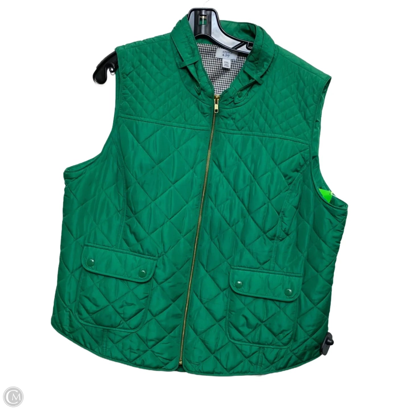 Vest Puffer & Quilted By Crown And Ivy In Green, Size: Xxl
