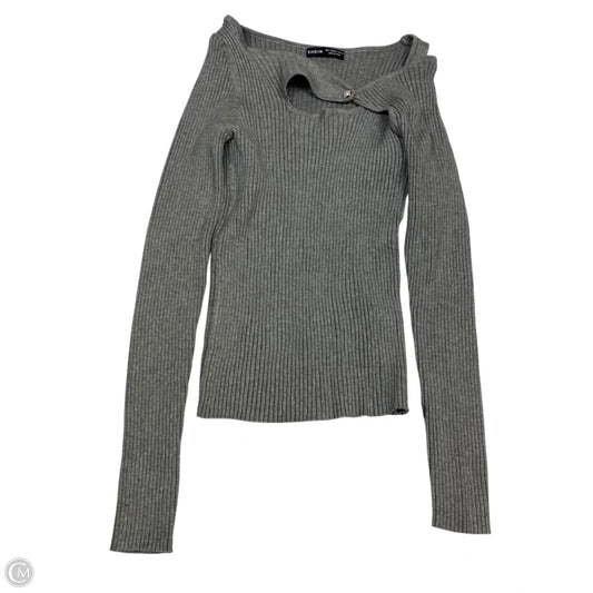 Top Long Sleeve By Shein In Grey, Size: L